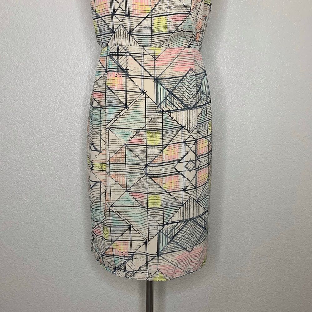 Forever 21 Geometric Print Sheath Dress, Sz Large - Picture 4 of 12